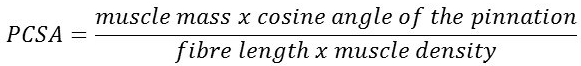 PCSA formula